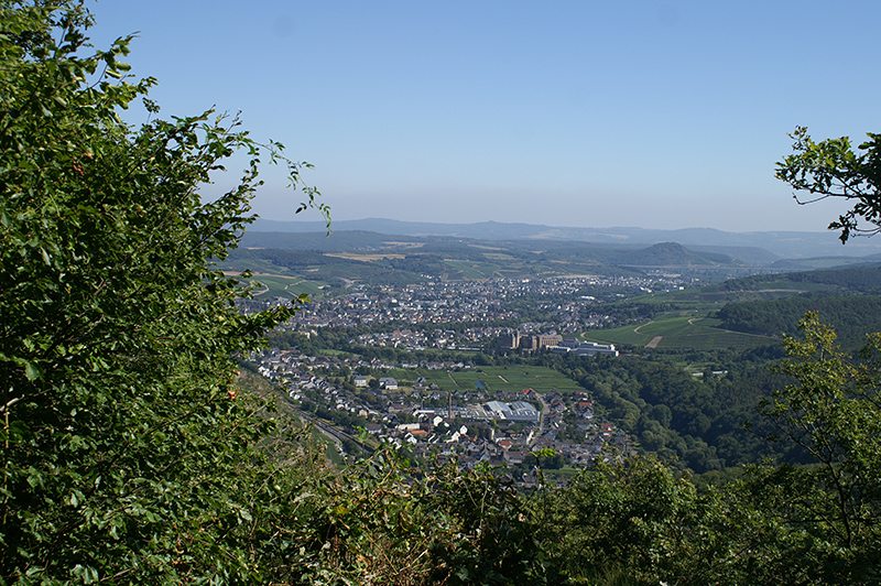 Vor dem langen Abstieg noch einmal ausruhen, noch einmal den Blick über die Kreisstadt Bad Neuenahr-Ahrweiler schweifen lassen (Foto: Hans-Joachim Schneider)