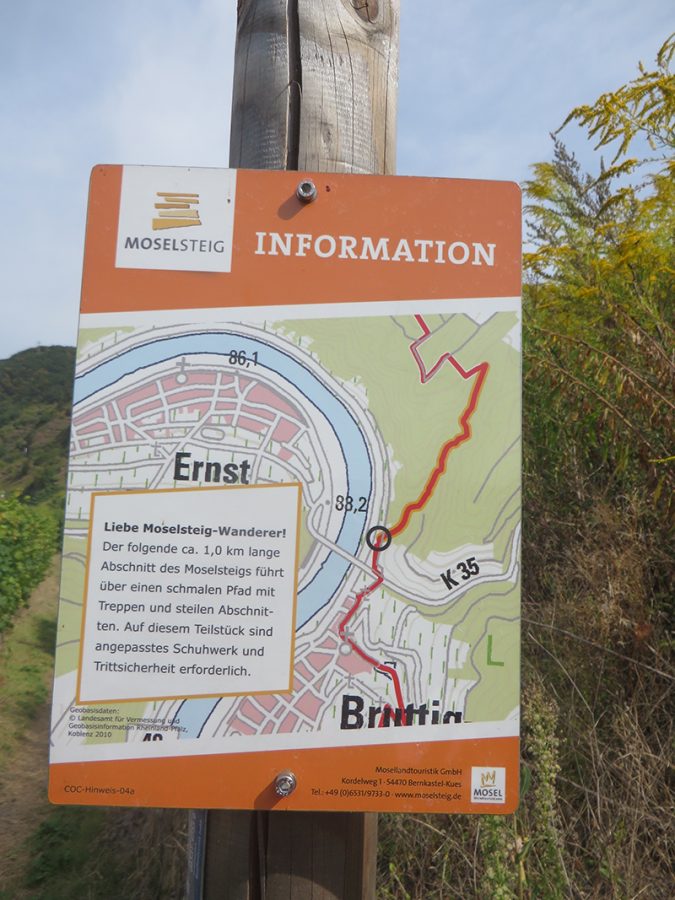 Schild, Markierung, Landkarte, Ernst, Moselschleife
